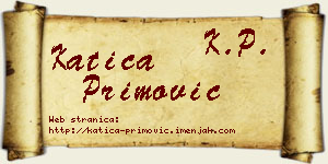 Katica Primović vizit kartica